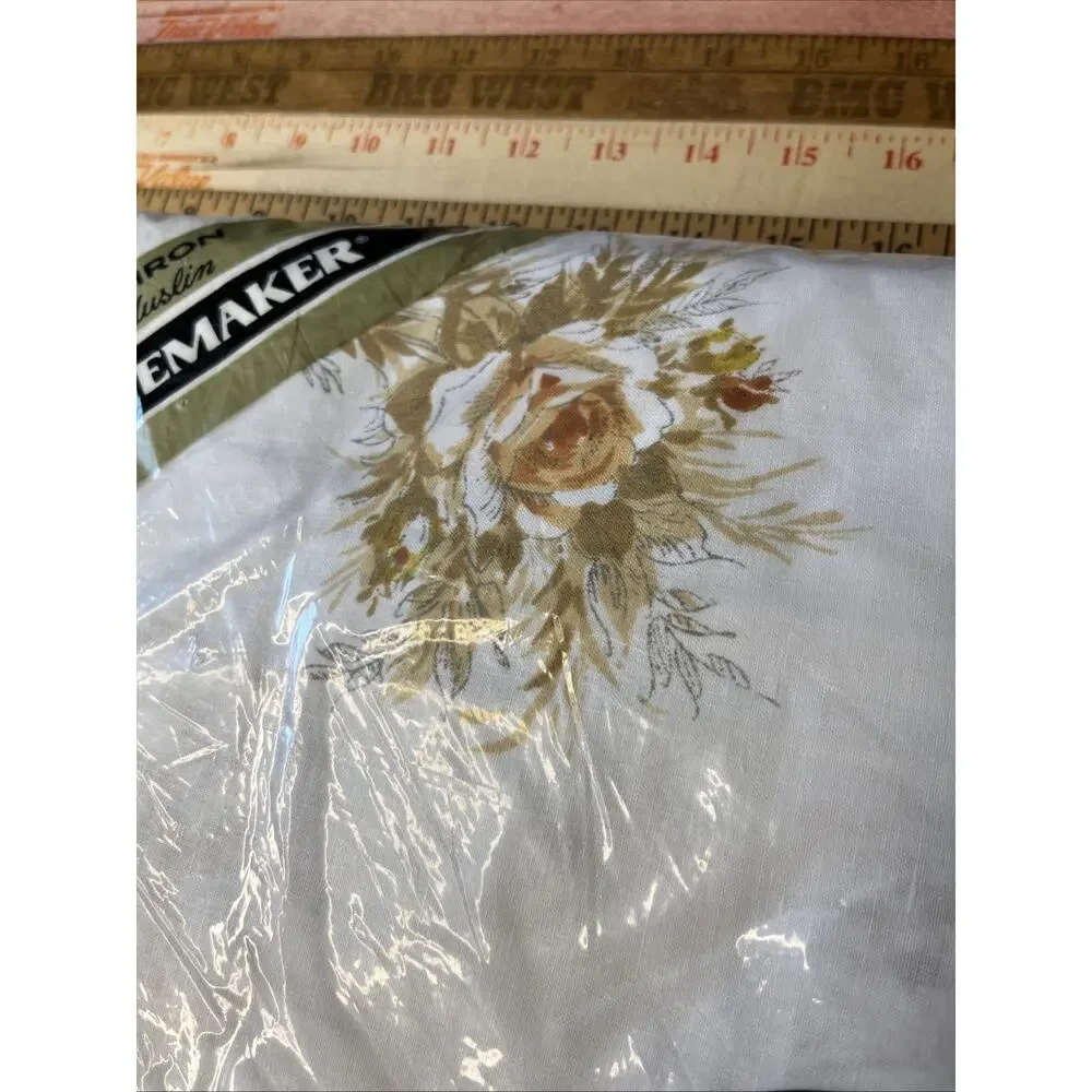 Vintage TASTERMAKER No Iron Muslin Full Fitted Sheet 54 x 75 NEW Roses Cottage